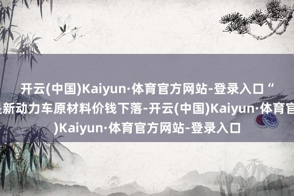 开云(中国)Kaiyun·体育官方网站-登录入口“价钱战”的配景是新动力车原材料价钱下落-开云(中国)Kaiyun·体育官方网站-登录入口